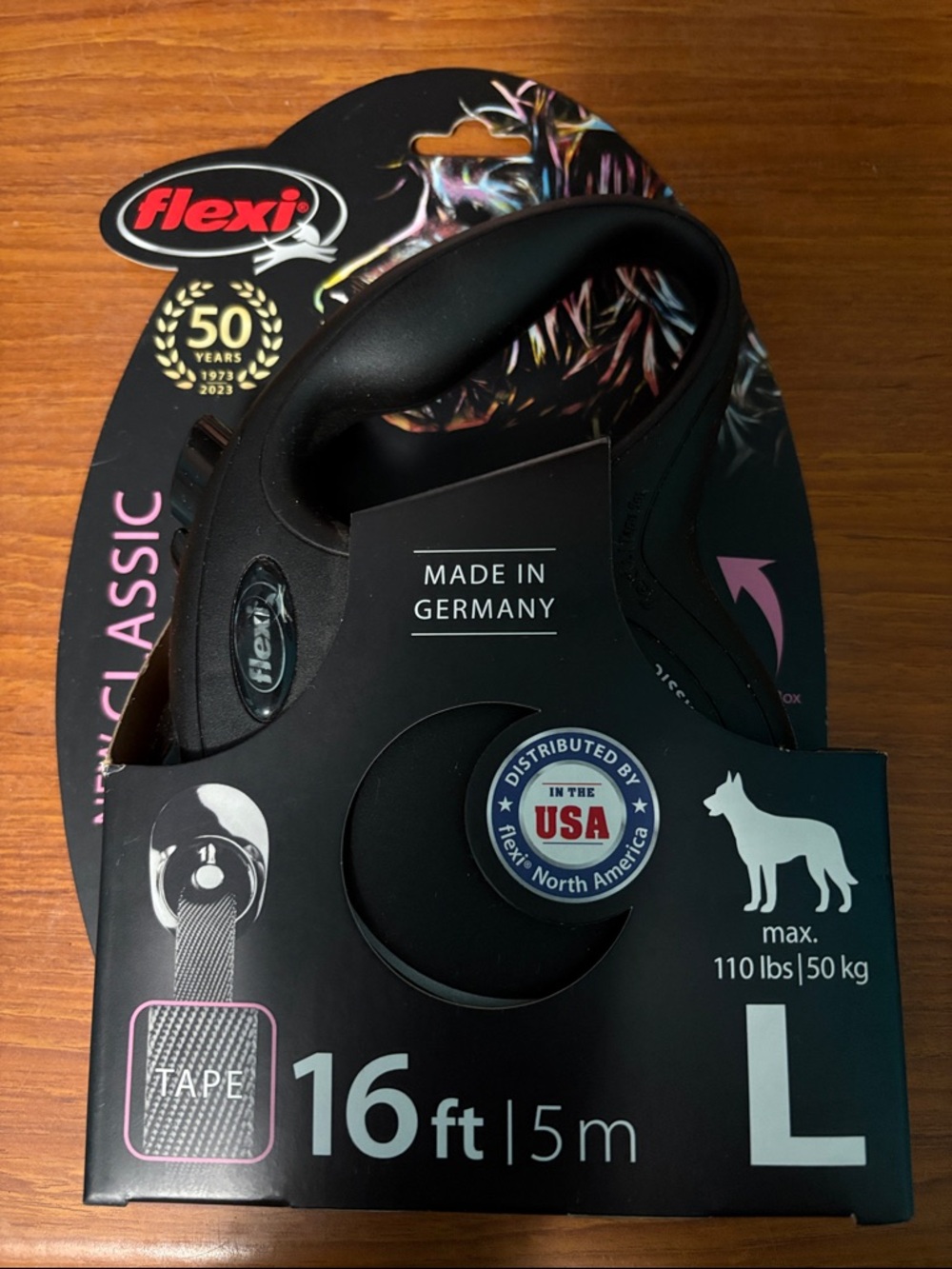 Flexi Black Retractable Dog Leash - Large